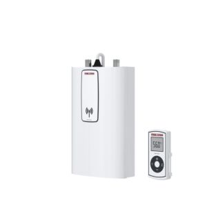 STIEBEL ELTRON DCE 11/13 RC electronic compact instantaneous water heater with remote control for the kitchen, fixed connection 400 V, solar-compatible, under-table installation, 230771 [Energy Class A]